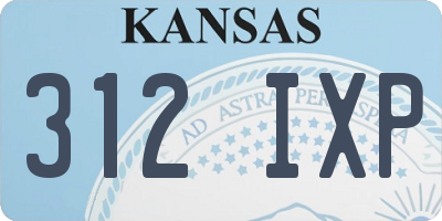 KS license plate 312IXP