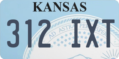 KS license plate 312IXT