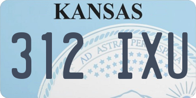 KS license plate 312IXU