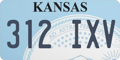 KS license plate 312IXV