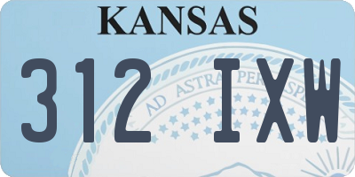 KS license plate 312IXW