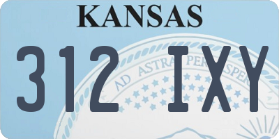 KS license plate 312IXY