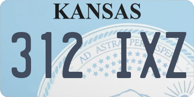 KS license plate 312IXZ