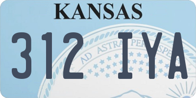 KS license plate 312IYA