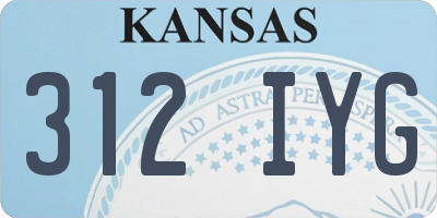 KS license plate 312IYG