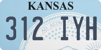 KS license plate 312IYH