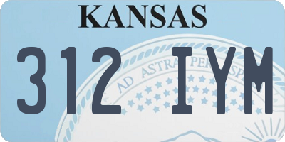 KS license plate 312IYM