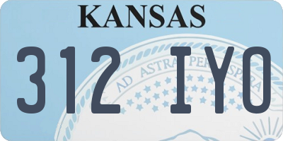 KS license plate 312IYO