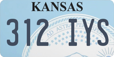 KS license plate 312IYS