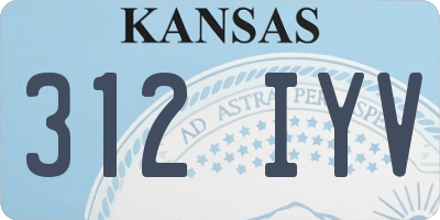KS license plate 312IYV