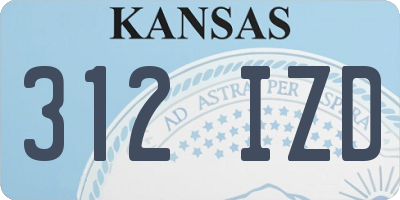 KS license plate 312IZD