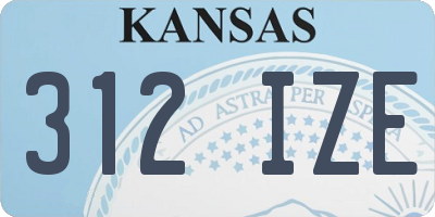 KS license plate 312IZE