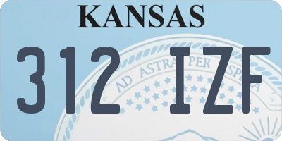 KS license plate 312IZF