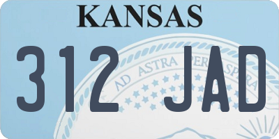 KS license plate 312JAD