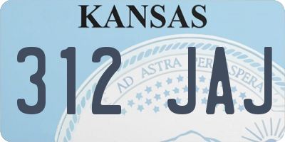 KS license plate 312JAJ