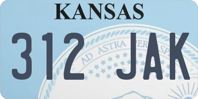 KS license plate 312JAK