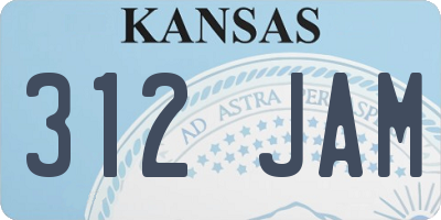 KS license plate 312JAM