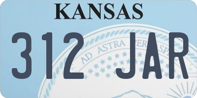 KS license plate 312JAR