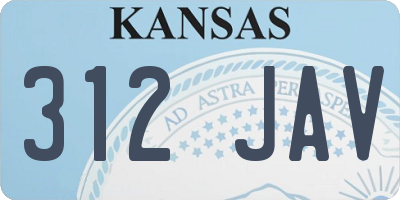 KS license plate 312JAV