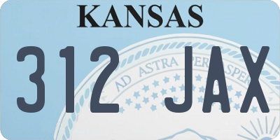 KS license plate 312JAX