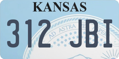 KS license plate 312JBI