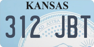 KS license plate 312JBT