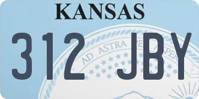 KS license plate 312JBY