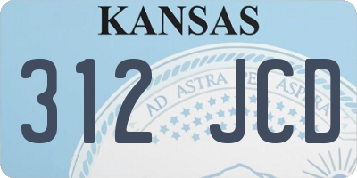 KS license plate 312JCD