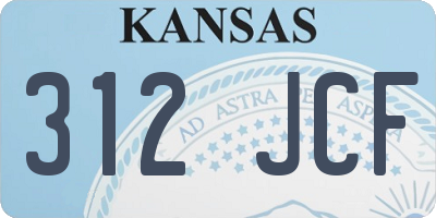 KS license plate 312JCF