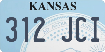 KS license plate 312JCI