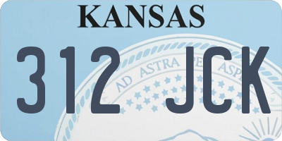 KS license plate 312JCK