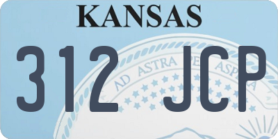 KS license plate 312JCP