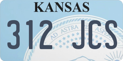 KS license plate 312JCS