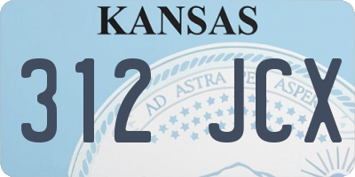 KS license plate 312JCX