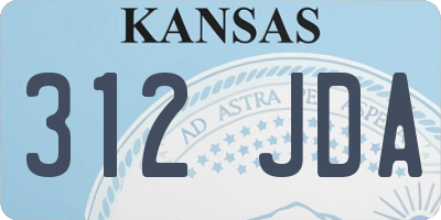 KS license plate 312JDA