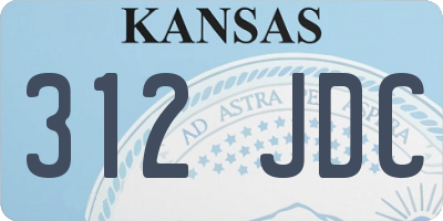 KS license plate 312JDC