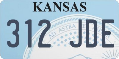 KS license plate 312JDE