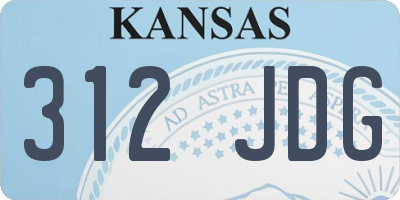 KS license plate 312JDG