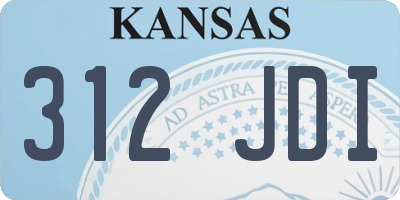 KS license plate 312JDI