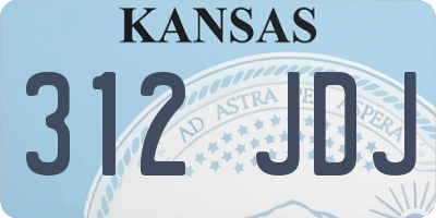 KS license plate 312JDJ