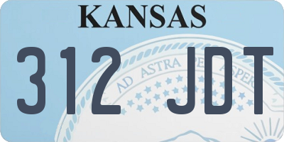 KS license plate 312JDT