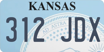 KS license plate 312JDX