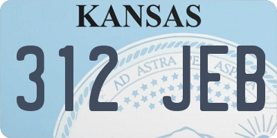 KS license plate 312JEB