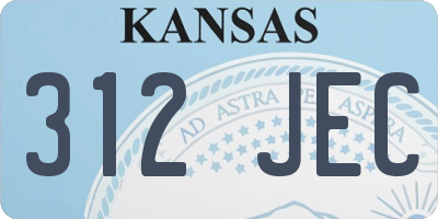 KS license plate 312JEC