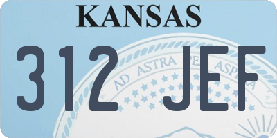 KS license plate 312JEF