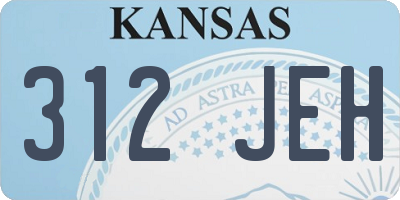 KS license plate 312JEH