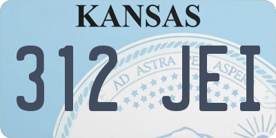 KS license plate 312JEI