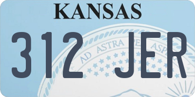 KS license plate 312JER