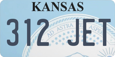 KS license plate 312JET