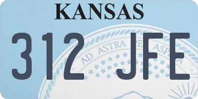 KS license plate 312JFE